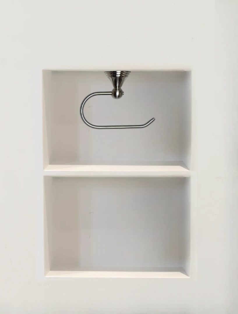 Toilet Paper Holder Niche - Trimless (Flush To Drywall Recessed) with Single Storage