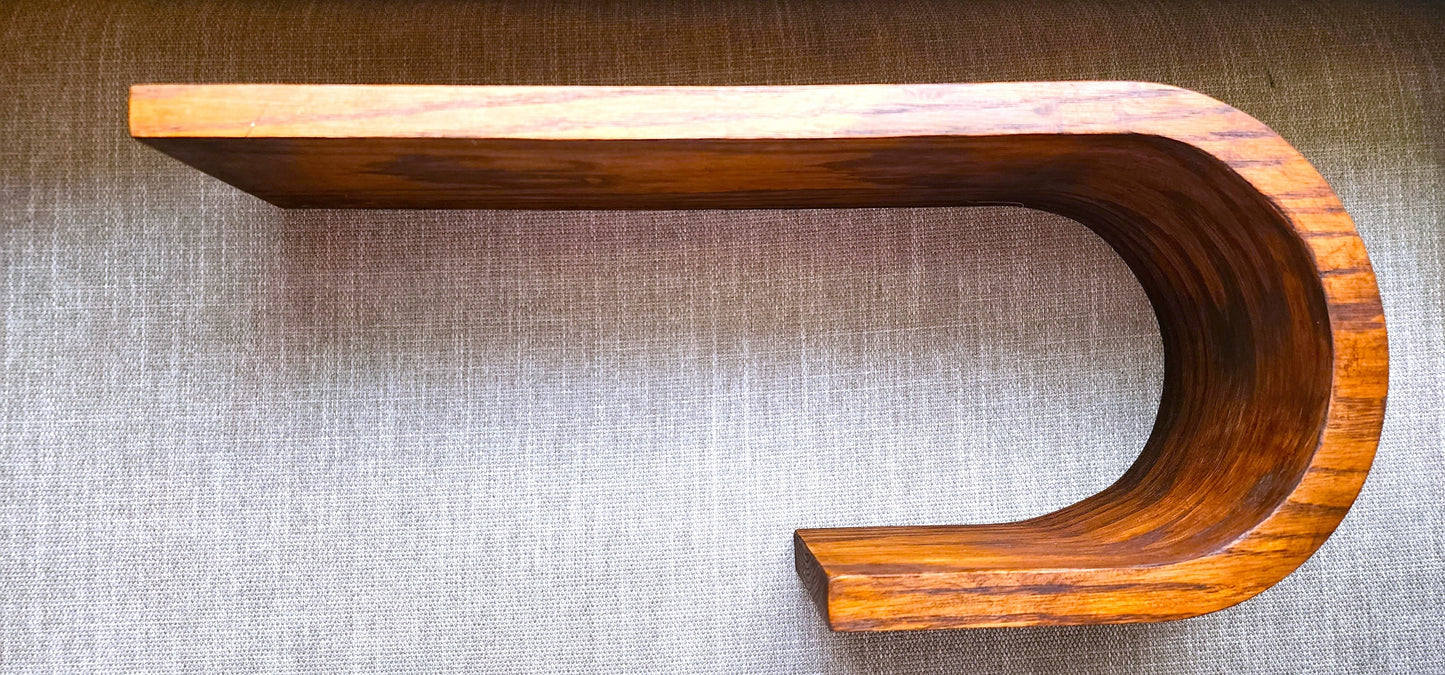 Curled Oak Floating Shelf