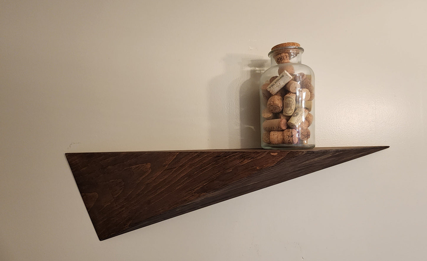 Semi-Symmetric Triangle Wood Floating Shelf
