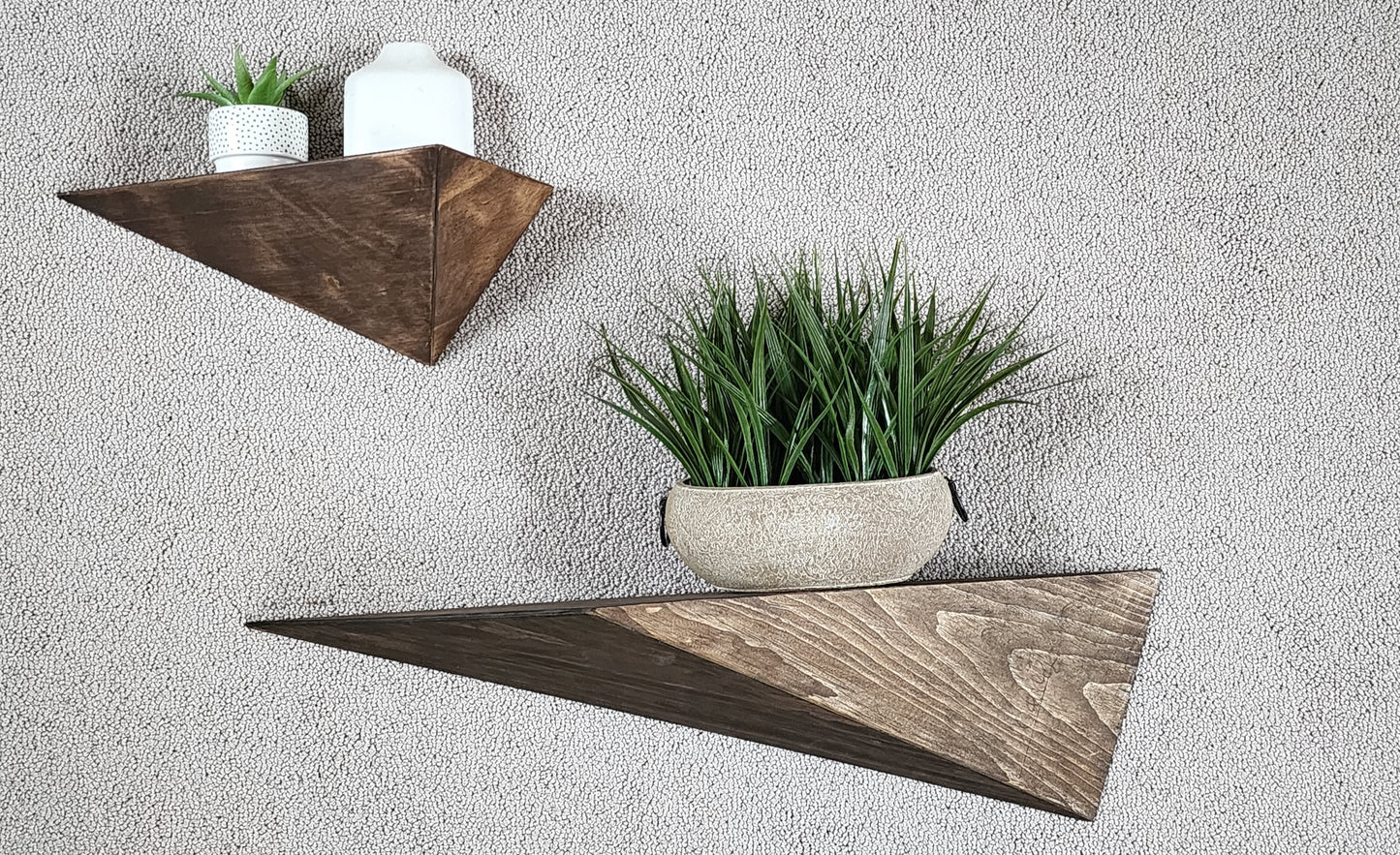 Triangular Wood Floating Shelf