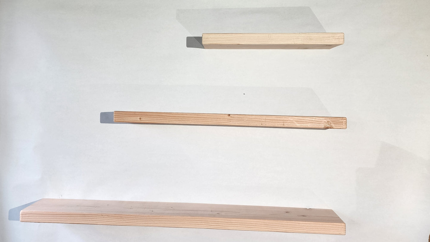 Solid Wood Rustic Timber Floating Shelf