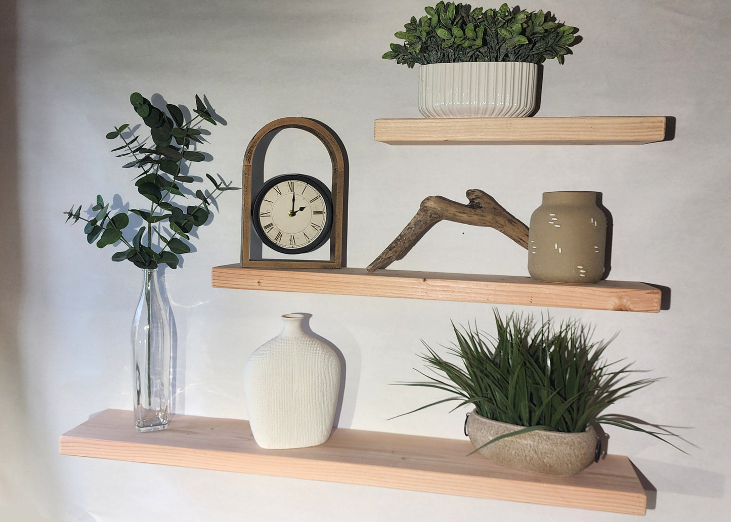 Solid Wood Rustic Timber Floating Shelf