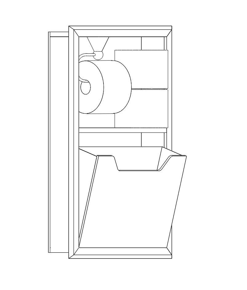 Recessed Bathroom Niche - Waste & Toilet Paper