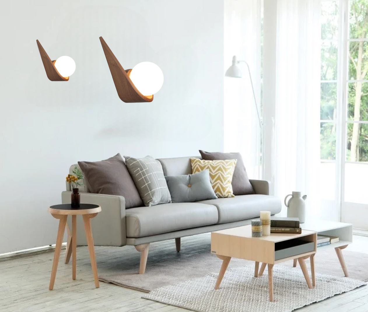 Slung Bent Wood - Globe Light (Oversized)