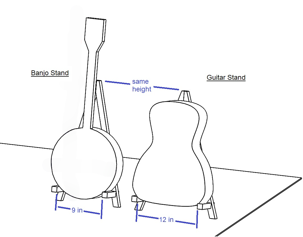 Banjo Wood Floor Stand