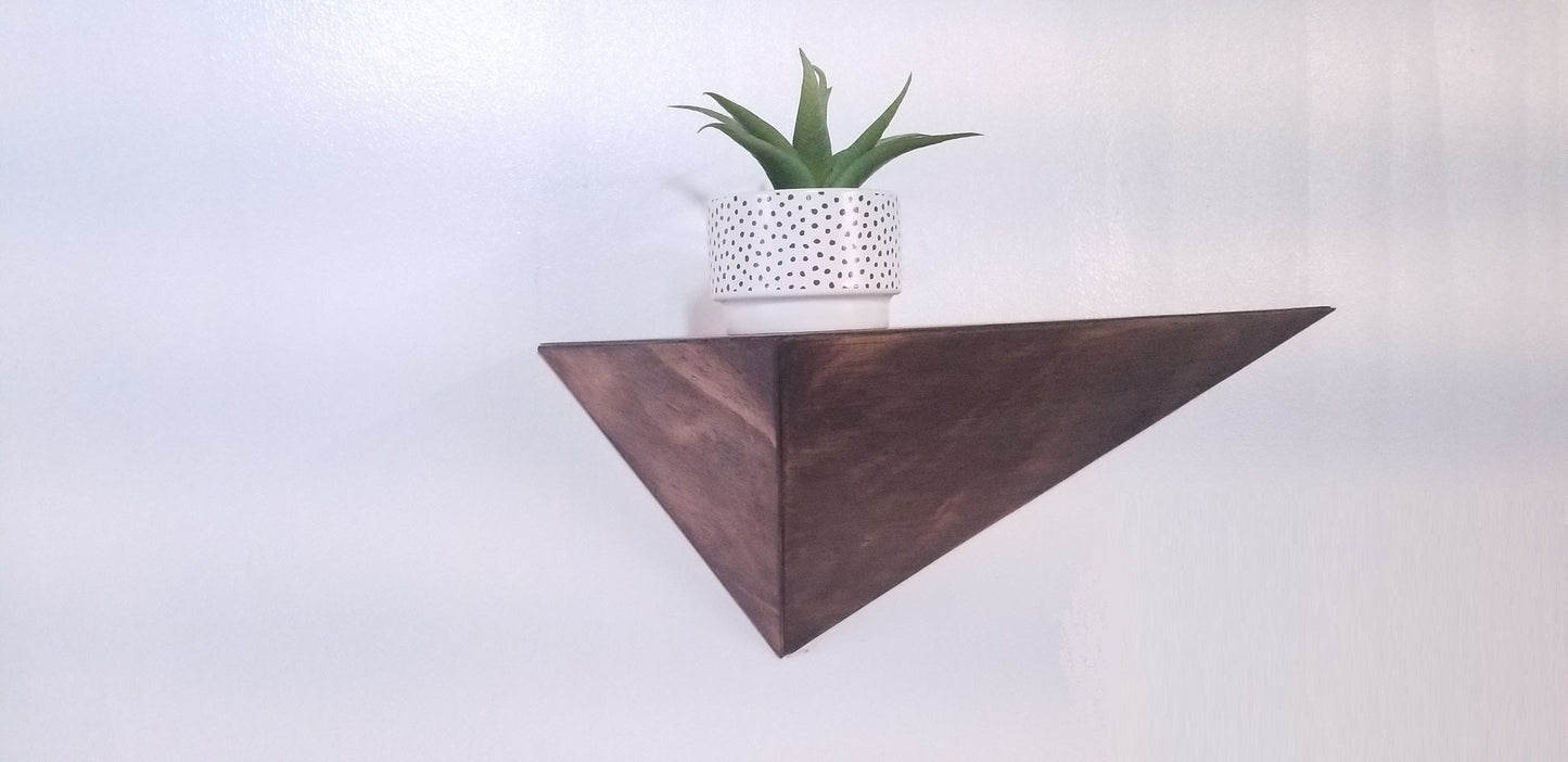 Skewed Triangle Wood Floating Shelf