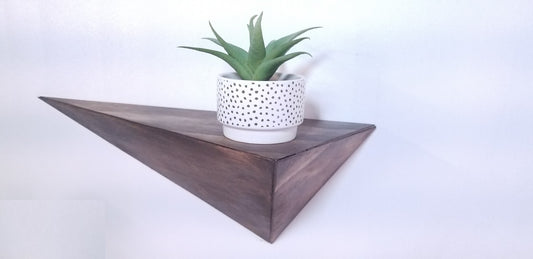 Skewed Triangle Wood Floating Shelf