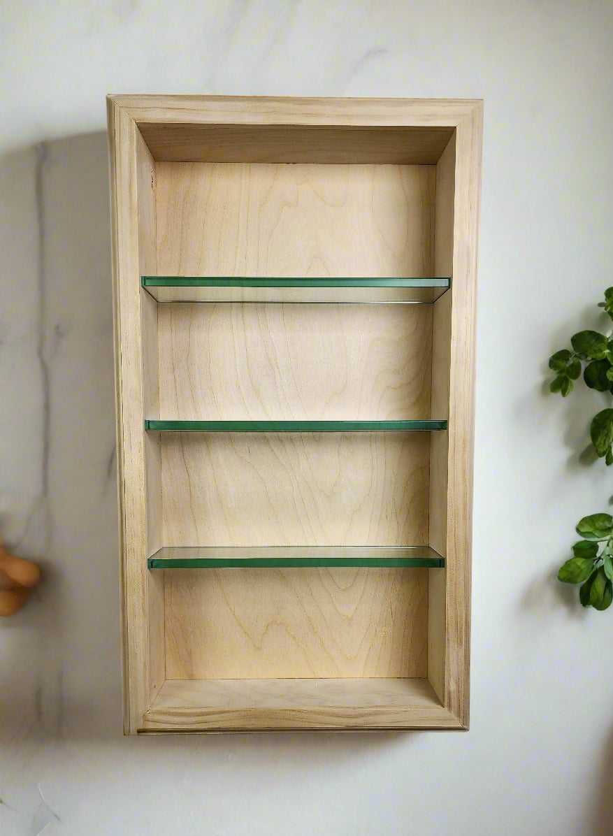 Recessed Niche Wall Storage With Glass Shelves