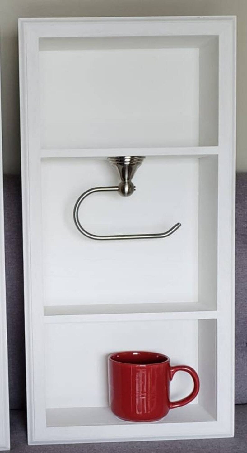 Recessed Niche Toilet Paper Holder with Double Storage