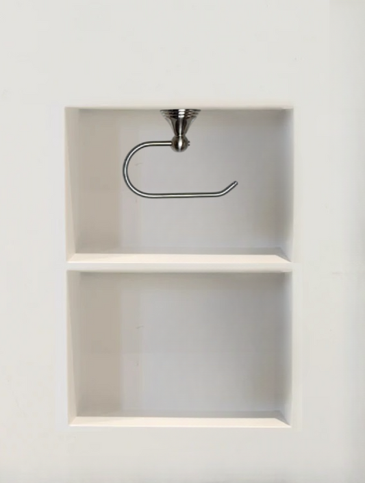 Toilet Paper Holder Niche - Trimless (Flush To Drywall Recessed) with Single Storage