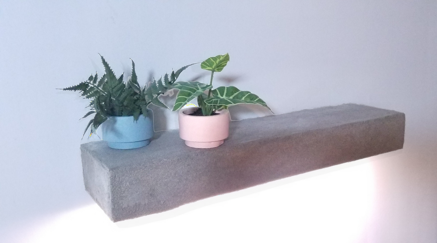 LED Light Concrete Floating Shelf