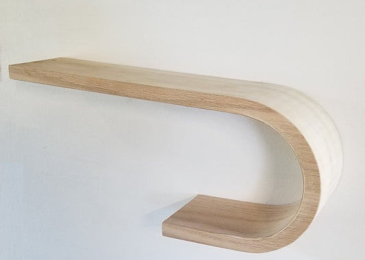 Curled Oak Floating Shelf