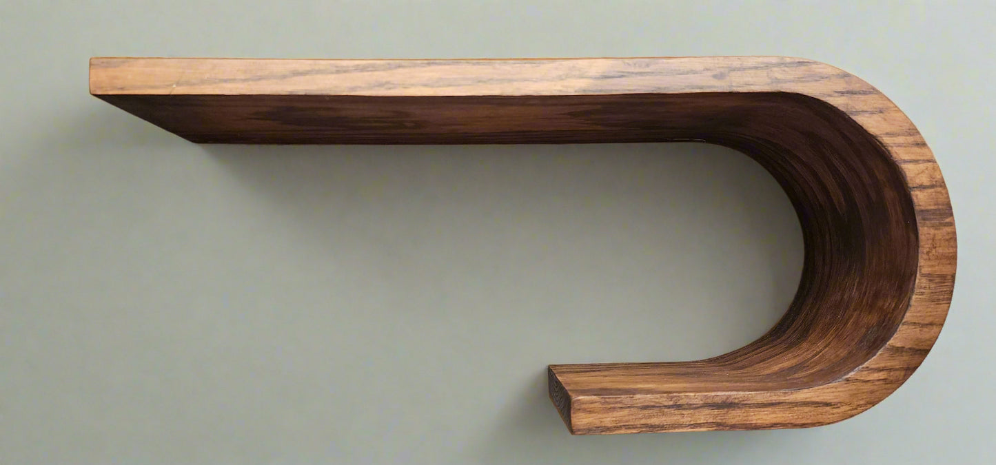 Curled Floating Wood Shelf