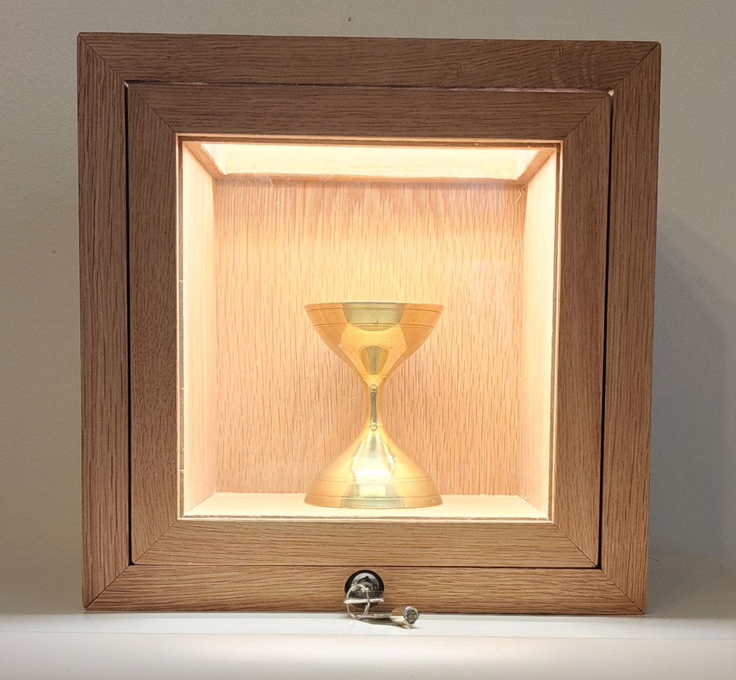 Removable Locking Recessed Display Case with Light