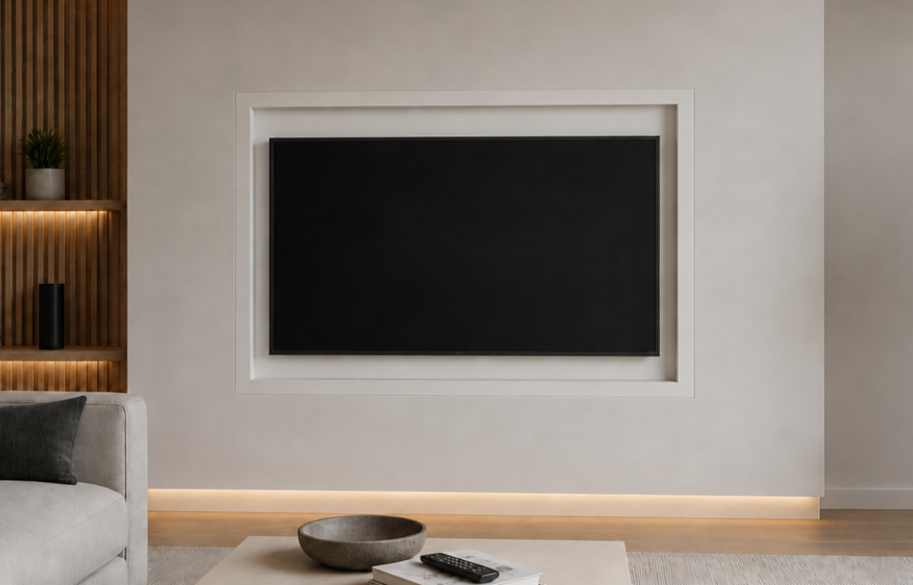 TV / Monitor Recessed Niche With VESA Mount And Outlet
