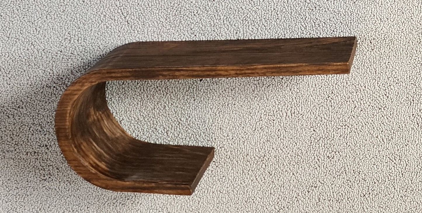 Curled Oak Floating Shelf