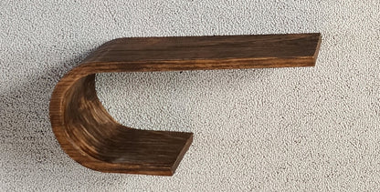 Curled Oak Floating Shelf