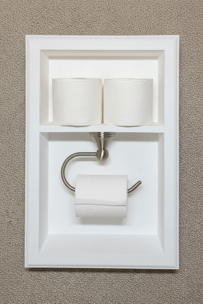 Recessed Niche Toilet Paper Holder with Storage Niche