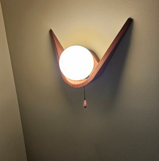 Slung Bent Wood - Globe Light