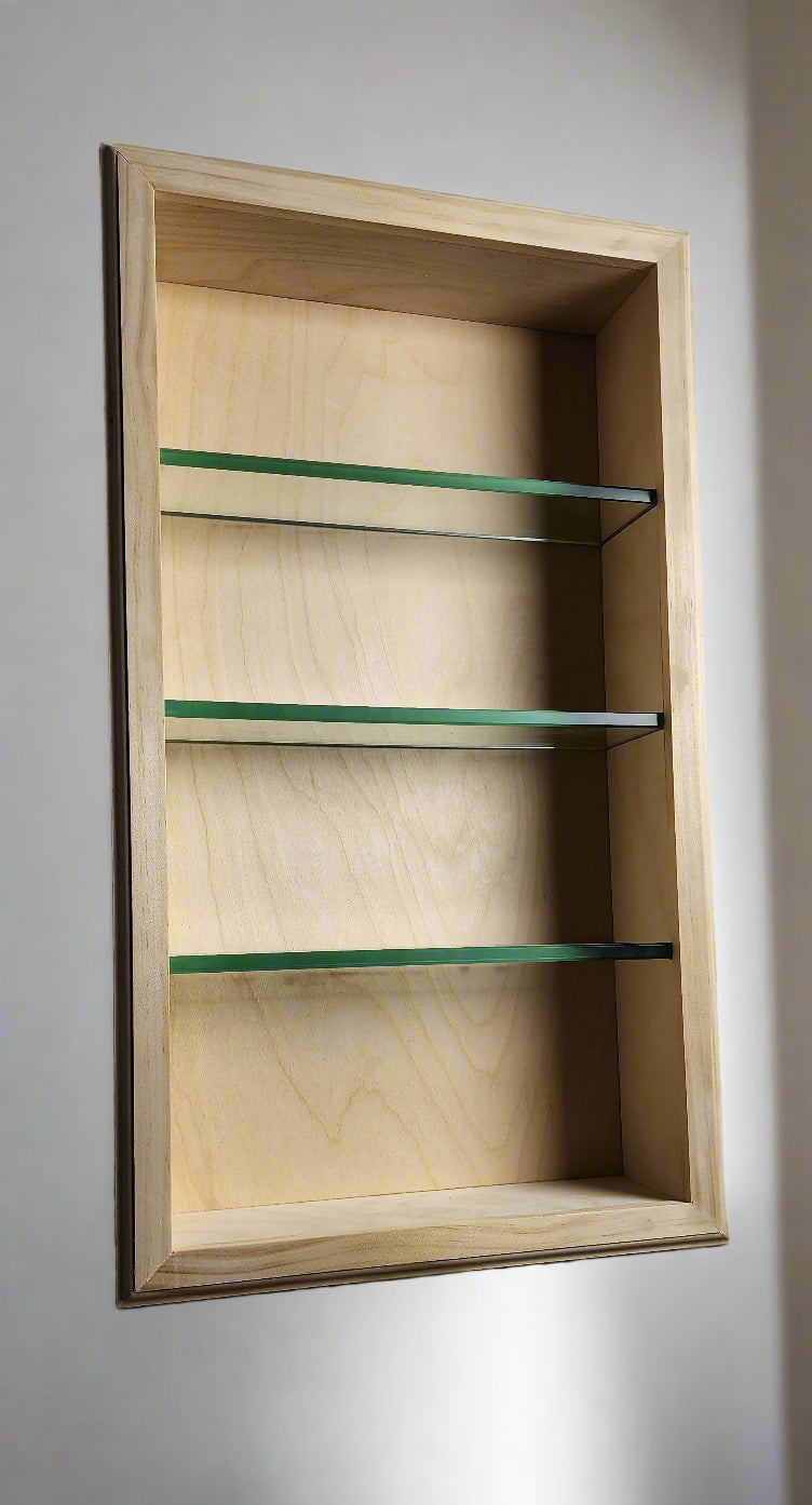 Recessed Wall Storage With Glass Shelves | 24x14 |