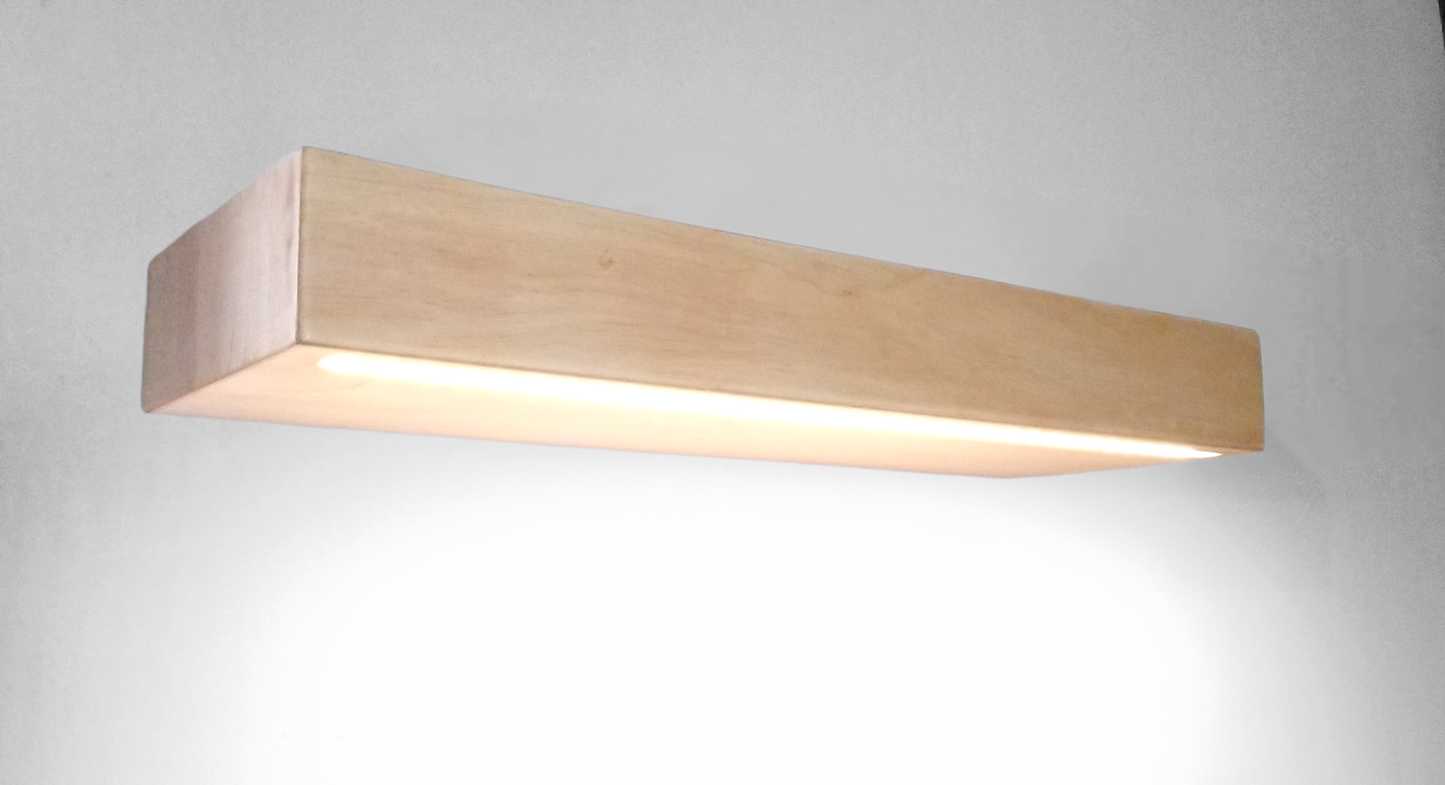 LED Light Wood Floating Shelf