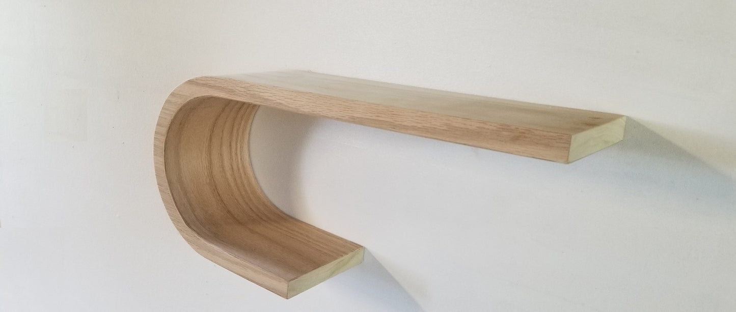 Curled Floating Wood Shelf