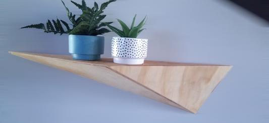 Triangular Wood Floating Shelf