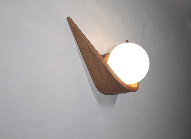 Slung Bent Wood Wall Sconce Light