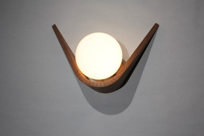 Slung Bent Wood Wall Sconce Light