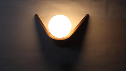 Slung Bent Wood Wall Sconce Light- Small